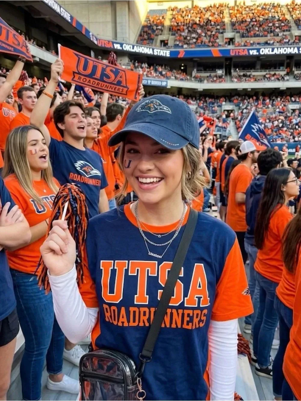 UTSA Ladies Hat, OSFM collegiate rhinestone bling